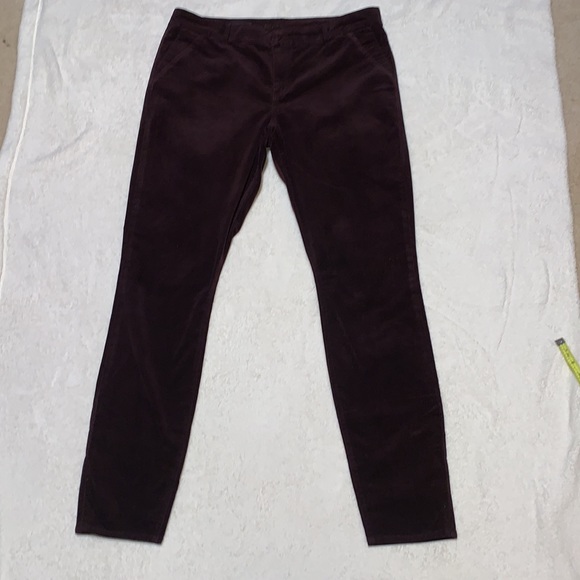 Kut from the Kloth Velveteen trouser velvet purple plum pants size 16 - Picture 5 of 16